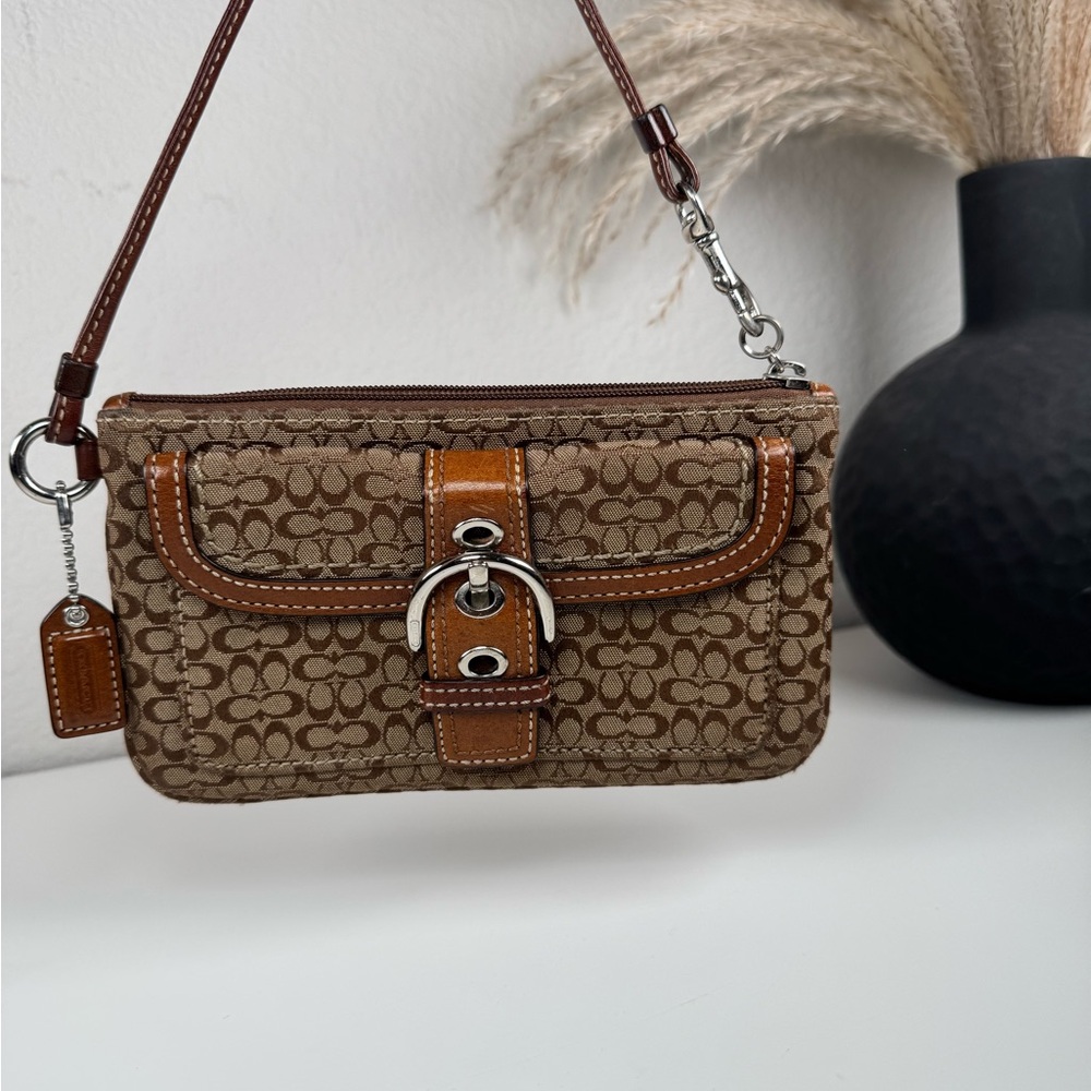 Coach Soho signature jacquard buckle wristlet vintage y2k